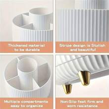 Multi-Color Optional Makeup Brush Organizer 360° Rotating Brush Holder Cup Desktop Accessory 5 Slot Makeup Brush Cup Cosmetic Brush Eyeliner, Dresser Organizer, Desk Stationery Organizer - Holiday Gift