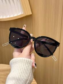 Personalisierte Hot-Girl-Stil technologische 1 Stück runde Plastikrahmen verspiegelte reflektierende Modebrille, für Frauen-Straßenfotografie, Urlaubsoutfits, Geschenk, Partydekoration geeignet für alle Gesichtsformen für Sommerurlaub, Outdoor, Reisen