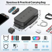 Protective Travel Storage Carrying Case Bag With Handle For Nintendo Switch 2 Console, Charger, Games, Compatible With Nintendo Switch Original/OLED Model