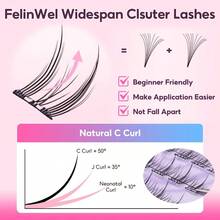 LookSelf Adhesive Lashes Clusters 811mm Reusable No Glue Lashes Natural Manga Glue Free Eyelashes Style D! - Black - View 6