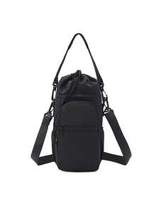 1个装水杯套女士包保温水杯套斜纹水瓶单肩包水杯袋可斜挎水瓶套