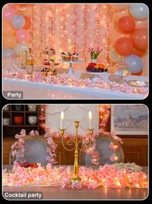 1 pieza Guirnalda de flores artificiales de cerezo, 2M/78.47 pies, guirnalda de flores artificiales de plástico modernas, luces de hadas, para decoración de fiestas, San Valentín, regalos, cumpleaños, graduación.