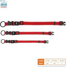 Mejores Suministros para Mascotas Correa o Collar Reflectante para Perros Voyager con de Neopreno, para Cachorros de Razas Pequeñas, Medianas y Grandes, Lindo y Resistente para Caminar, Correr y Entrenar - Turquesa, S - Collar (rojo) - Ver 4