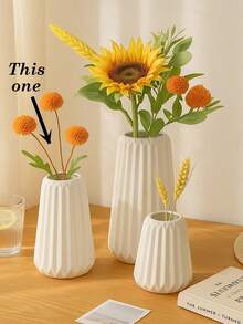 三种尺寸白色几何花瓶 - 现代陶瓷装饰，适合夏季客厅、置物架、乔迁或毕业礼物、简约插花，也适用于卧室和玄关家居装饰，玻璃花瓶 - 彩色 - 查看 9
