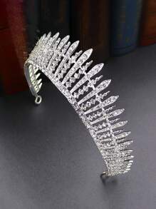1 pièce Bandeau de mariée de luxe avec design de couronne de strass pour mariage, fête, diadème royal