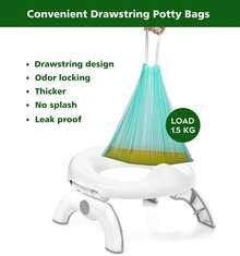 Compostable Travel Potty Bags 100Pcs,  Drawstring Portable Toilet Liners Toddler Potty Training, Pet & Outdoor Use,  & Leak-Resistant - 1 - View 6