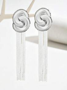 1 Pair New Creative Snail Tasseled Acrylic Dangle Earrings, Elegant & Versatile For Daily Wear