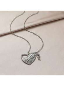1pc Women Charm Angel Wings Logo Crystal Pendant Necklace