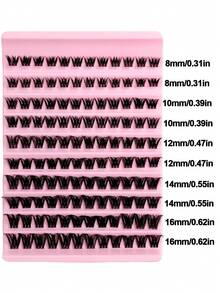 120 Pcs Clusters Lashes Thin Band Suitable For Daily Wear Natural Look Individual Eyelashes Crossed Fluffy Soft Wispy DIY Eyelash Extensions - D - Xem 3