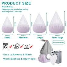 Bean Bag Inner Liner No Filler - Easy Cleaning Bean Bag Insert Replacement Cover For Bean Bag Chair, Zipper Opening No Filler - Multicolor - View 5