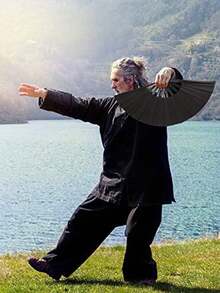 1pc Packed Bamboo Large Folding Hand Fan, Premium Fabric Folding Hand Fan Carnival Fan, With Thickened Bamboo Frame For Cooling Decoration, Ladies, Men, Girls, Boys Gift, Black - Multicolor - View 6