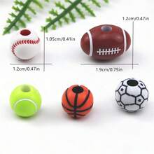 30 件异想天开的棒球珠，用于珠宝制作 - 简单、可爱的风格 DIY 珠子，可用于手链、项链、饰物、手机包链、吊坠、手工工艺品用品 - 非常适合创意珠宝设计师