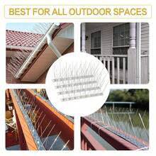 10个装不锈钢防鸟刺，总长3.3米/10.83英尺，驱鸟器防爬安全墙栅栏，远离屋顶窗台，驱赶乌鸦，门廊 - 銀色 - 查看 5