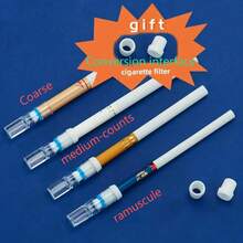 100/200/300 片装一次性香烟过滤嘴，3 层微孔多功能过滤筒，4 孔烟草过滤嘴，焦油过滤嘴，减少烟焦油，方便携带，情人节和新年礼物，派对用品 - 藍白色 - 查看 7