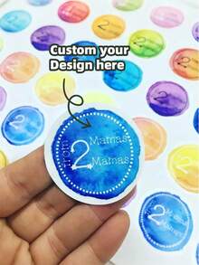 1-240张可定制标签 - 个性化贴纸，可定制任何设计，可用作感谢标签、封条，无需熨烫，装饰性强，色彩丰富，独一无二，适合男士、女士、家人、朋友、儿子、女儿、周年纪念日、生日、家居使用。多功能、装饰性强、可重复使用、精致、时尚、高品质、色彩丰富、现代、可定制、个性化、独一无二，适合男女、男友、包装标签。 - 彩色 - 查看 2