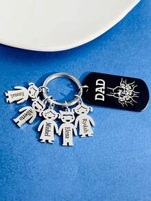 1pc Personalized Laser Engraved Stainless Steel Keychain With Dad Fist Design, Father's Day Memorial Gift, Metal Decoration, Backpack Accessory, Gift For Dad, Fashionable Accessory , Engraved, Stainless, Unisex, Casual, Custom, Personalized, Unique, Customized, Travel Accessories, Travel Accessories, School Supplies, For Teenagers, Junior High School Students, Middle School Students, High School Senior High School Students, College Students, University Students, Freshman, Sophomore, Underclassmen,Delicate Romance,For Office,For School,For Classroom,For Teacher Gifts,For University,For Colleague,For Dorm Rooms - Multicolor - View 17