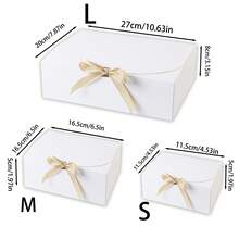 10 Pieces White, Black, Pink, Wood Color- Gift Box With Lid, Gift Box With Ribbon For Bridesmaid Proposal Box, Gift Box For Wedding, Anniversary, Bridal Shower And Other Parties, Valentine's Day Gifts, Valentine's Day - 白色 - 查看 11