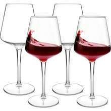 Juego de 2/4/6 piezas de copas de vino de plástico irrompible de alta calidad, copa transparente de plástico Tritan para vino, jugo y bebidas en fiestas YWQ6 - 4 piezas - Ver 3