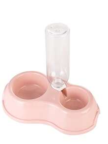 1pc宠物饮水器喂食器猫水碗双碗塑料自动饮水瓶狗碗宠物用品狗碗猫碗护颈双碗自动饮水狗粮壶猫饮水防翻宠物碗 - 彩色 - 查看 13