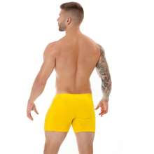 Men's Boxer Briefs With Side Pockets. Does Not Roll Up On The Legs And Is Highly Durable. - Yellow - View 2