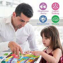 4-in-1 Lernpuzzle für Kinder von 3-6 Jahren - Themen Dinosaurier, Bauernhof, Prinzessin und Transport. Jeder Set enthält 1 Puzzle (24 Teile) und 1 Anleitung, entwickelt um die Neugier und Konzentration von Kindern mit einfachen Szenenillustrationen zu fördern. - Verschiedenfarbig - Übersicht 11
