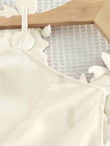 2pcs/Set Young Girl Summer Floral Decor Camisole And Shorts - Beige - View 4