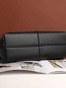 32cm*25cm*14cm Medium Size PU Leather Women Handbag With Top Handle - Black - View 8