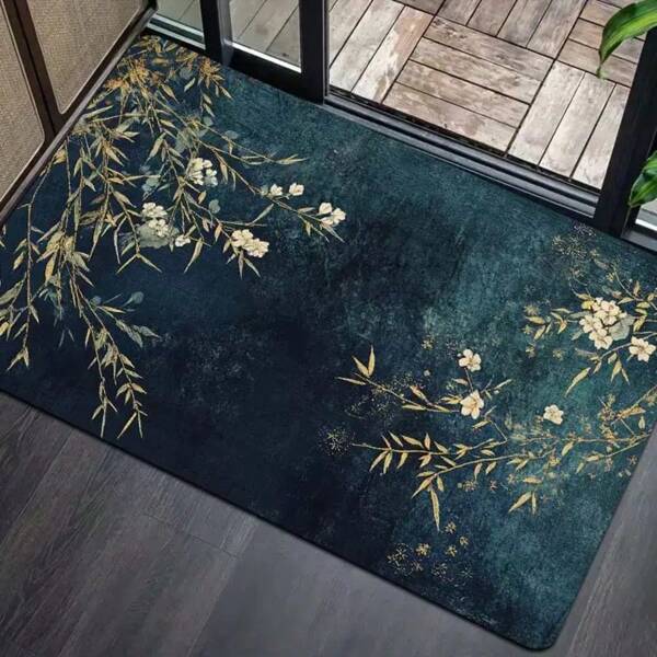 2025 Healing Serie, eleganter chinesischer Stil künstlerischer Bodenläufer, rutschfeste Teppiche mit Blumen & Grün für Küche/Badezimmer, strapazierfähig, waschbar, modische Dekoration geeignet für Pensionäre, Lehrer, Kunstliebhaber, Feiertage, für den Privatgebrauch