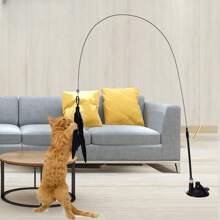 Cat Interactive Toy, Strong Suction Cup Handheld Teaser Wand Toy With Bell, Suitable For Cats To Scratch And Exercise Indoors