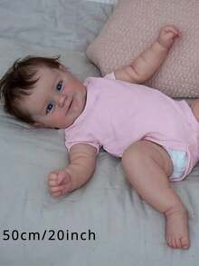20inch 50cm Adorable Reborn Baby Doll with Full Body Vinyl Newborn Bebe Girl Princess Toddler Bath Toy Lovely Birthday Gift for Kids - muñeca de cuerpo de vinilo - Ver 2