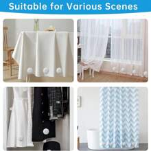 MtMinn Shower Curtain Weights - Silicone Fully Wrapped Rustproof Shower Curtain Magnets, No Sew, Waterproof, Anticollision - Heavy Outdoor Weighted Clips For Drapery, Tablecloth, Flag (4 Pairs)