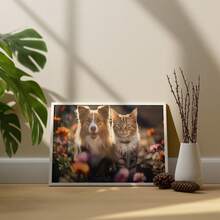 1 Pc Canvas Painting,TV, Dog, Cat, Flowers, Wooden - Table, Plant,Wood Framed Painting (1) Thickness 2.5 Cm/ 1 Inch-Home Decoration For All Occasions,Ideal New Year, Valentine's Day,Thanksgiving,Easter,Christmas Gift,Room Decoration Aesthetic,Wall Decoration Art,Perfect Gift,Autumn And Winter Wall Decoration,Living Room Decoration, Bedroom Decoration, Kitchen Decoration, Entry Decoration, Bathroom Decoration, Direct Wall Painting, High Quality Wall Painting Poster,Modern Home Decoration Stretched And Framed Ready To Hang