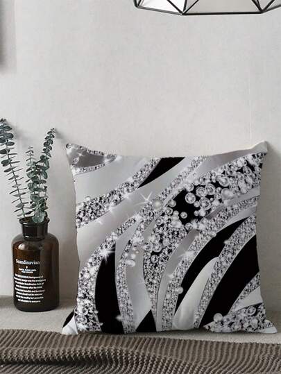 1pc Elegant Beige And Gold Leaf Pattern Cushion Cover - Multiple Sizes - Soft Plush, Zipper Closure, Suitable For Living Room, Bedroom, Office Decor - Hand Washable (Without Pillow Insert), Decorative Pillow - No Embroidery