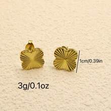 1 Set bestehend aus 18 Karat vergoldetem handgefertigtem, poliertem Kleeblatt- und Blumendesign Armband, Halskette und Ohrringe, hypoallergen und nicht verblassend, geeignet für täglichen Gebrauch von Frauen und als Geschenk