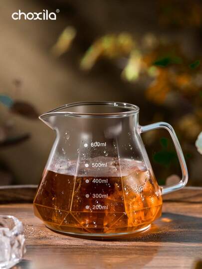 choxila 1 pièce Verseuse de café transparente pour cafetière à filtration, Carafe à café en verre, Cafetière en forme de diamant transparente avec couvercle, Rentrée scolaire