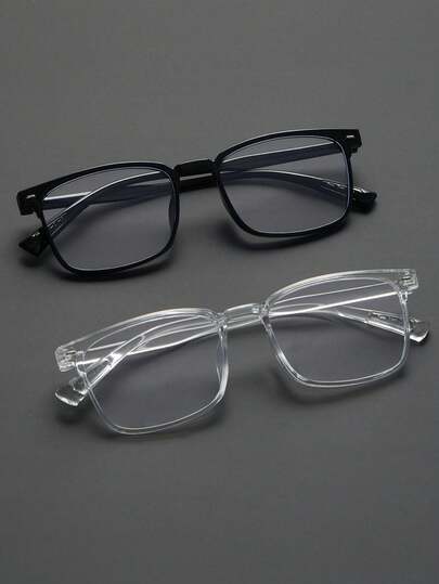 春季两件套现代简约几何经典休闲基本款男士透明眼镜组合适合日常生活驾驶办公阅读户外休闲活动看电视玩游戏配件