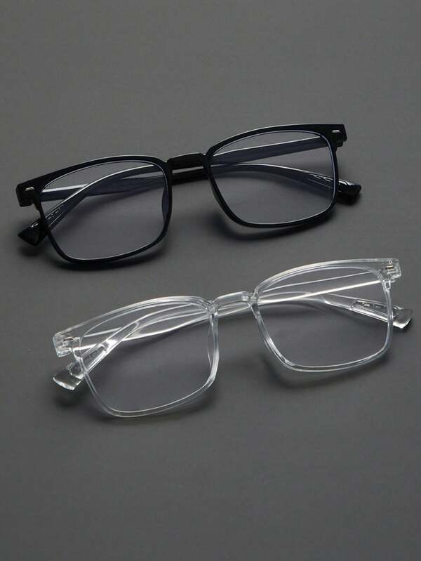 Spring 2pcs Modern Simple Style Geometric Classic Casual Basic Men Clear Eyeglasses Combination For Daily Life Driving Office Reading Outdoor Casual Activities Watch TV Play Games Accessories