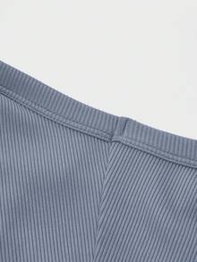 Floreya Women Square Neck Camisole Tank Top, Simple Casual Skinny Sleeveless Undergarment/Outerwear, French Style Minimalist Sporty Versatile Petite Clothing For All Seasons - Dusty Blue - View 7