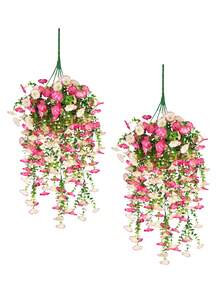 2PCS/4PCS/6PCS Artificial Morning Glory Hanging Anti UV Fake Silk Suitable For Outdoor Porches Family Balconies Courtyard Decoration
