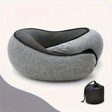 1pc Solid Color U-Shaped Memory Foam Travel Pillow (Neck Support Pillow), Travel Essential, Vacation, Back To School Travel Pillow Neck Wrap - Multicolor - View 8