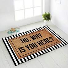 Door Mat Ho, Why Is You Here Welcome Non-Slip Mats Funny Doormat Decor For Bathroom Kitchen Front Porch Rugs Home Decor Entrance 24" X 16"