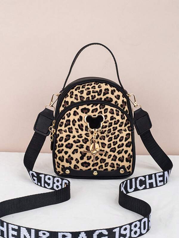 New Fashion Vintage Floral Dot Print Letter Strap Crossbody Shoulder Bag Handbag
