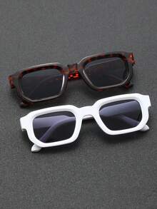 1 件装新款方形休闲复古时尚个性化男士眼镜，适合户外、散步、装饰和美容