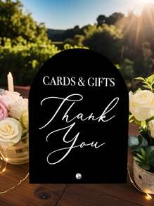 1pc 2D Flat Elegant Acrylic Arch Sign With "Cards & Gifts" And "Thank You" Message - Multipurpose For Wedding, Party, Home Decor, Welcome Table, Events, Gift Display, Wedding Decor | Graceful Script Design |, Wedding Decor