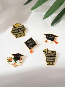 Graduation Season Student Cap Medals, English Letter Blessing Pins, Creative Adult Gift Hats, Backpack Decor Pins For Daily Wear, Back To School Blessing Pins - Multicolor - View 16