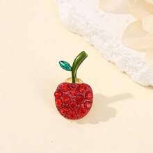 Broche de cereza esmaltado, estilo simple y lindo, forma asimétrica, accesorio de moda para mochila y ropa, regalo para mujeres y mochilas escolares