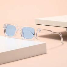 1pc Square Small Frame Unisex Fashion Glasses, Retro Minimalist High-End Fashion, Suitable For Tropical Beach Holidays, Gifts, Outdoor Activities, Golf, Street Photography, Beach Toys, Summer Beach Vacation, Outdoor, Travel - Black - View 14