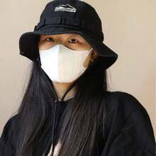 1 件夏季户外徒步帽防晒帽渔夫帽大檐防晒帽太阳帽西部牛仔帽带抽绳适合徒步旅行 - 彩色 - 查看 3