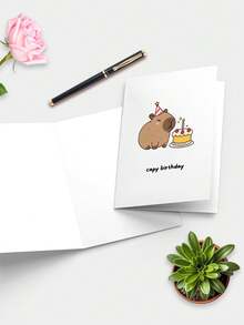 1 tấm thiệp sinh nhật Capybara, giấy chất lượng cao có phong bì – Thiệp chúc mừng chơi chữ vui nhộn dành cho người yêu động vật – Thiệp sinh nhật dễ thương dành cho anh ấy, cô ấy, gia đình hoặc bạn bè - Nhiều màu - Xem 5