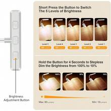 Local Delivery--19 LED Rechargeable Book Light For Reading In Bed With Memory Function- Eye Caring 3 Color Temperatures,Dimming Brightness,80 Hrs Runtime Lightweight Clip On Light For Book Lovers - 白色 - 查看 2